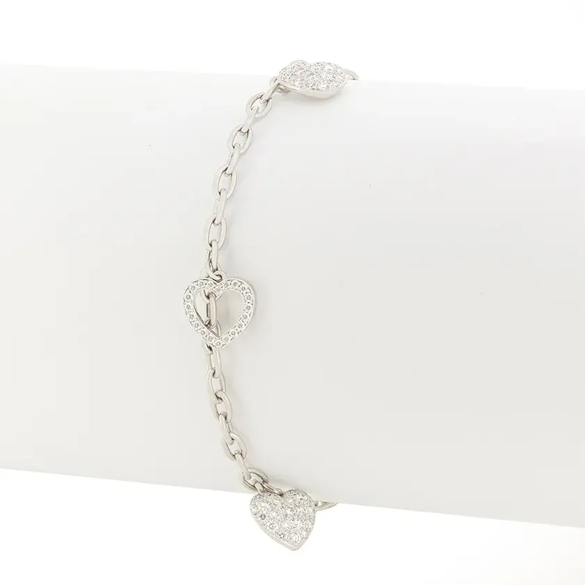 Tiffany & Co. 1.02ct Diamond Heart Charm Bracelet