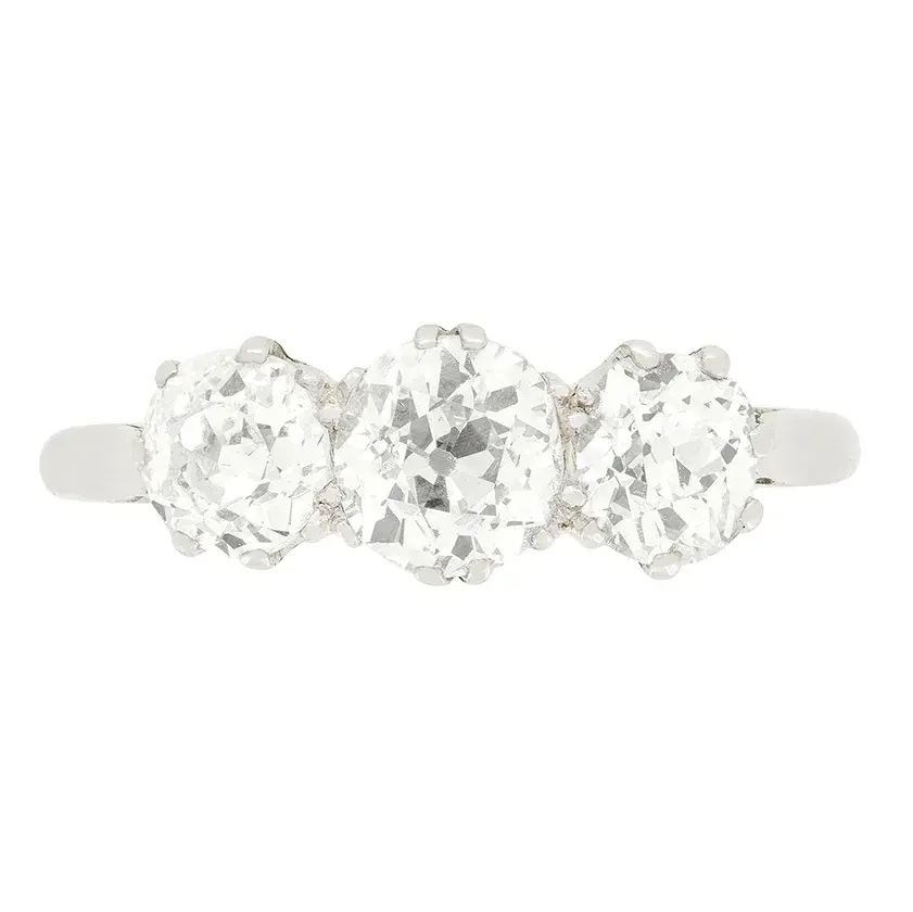 Art Deco 1.70ct Three Stone Ring, c.1920s