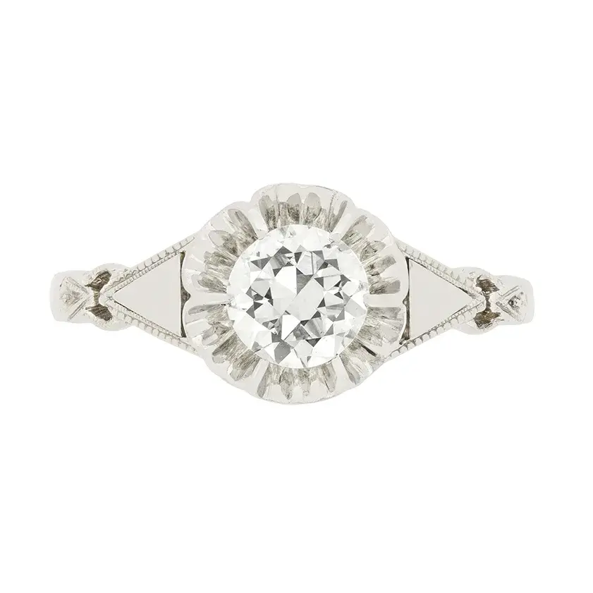 Art Deco 0.64ct Diamond Solitaire Engagement Ring, c.1930s