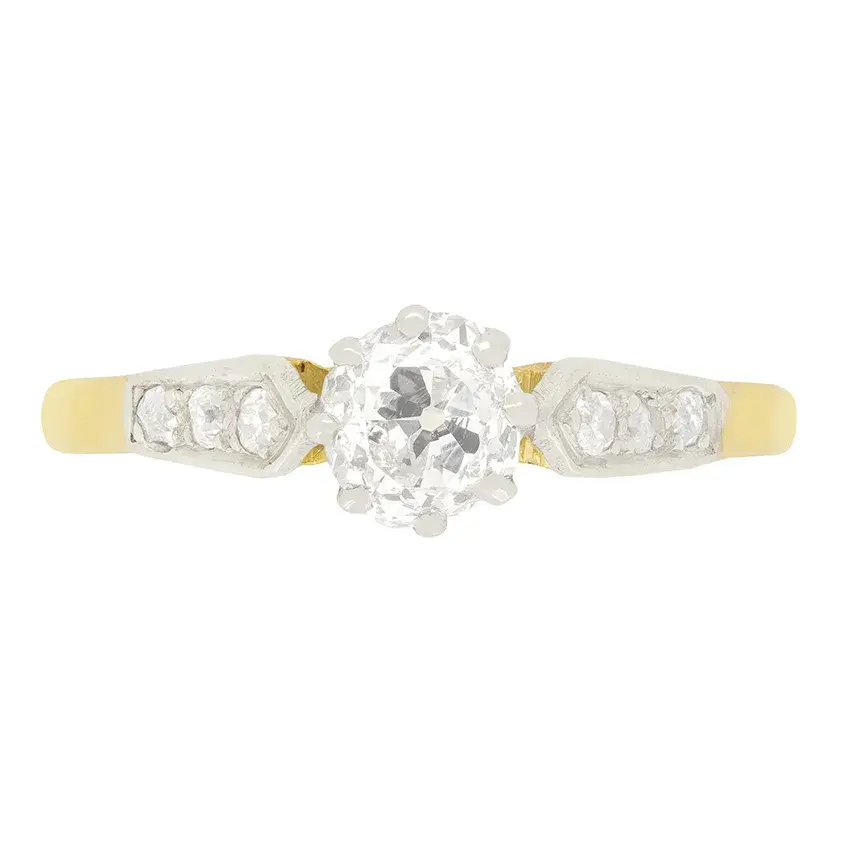 Edwardian 0.81ct Diamond Solitaire Ring, c.1910s