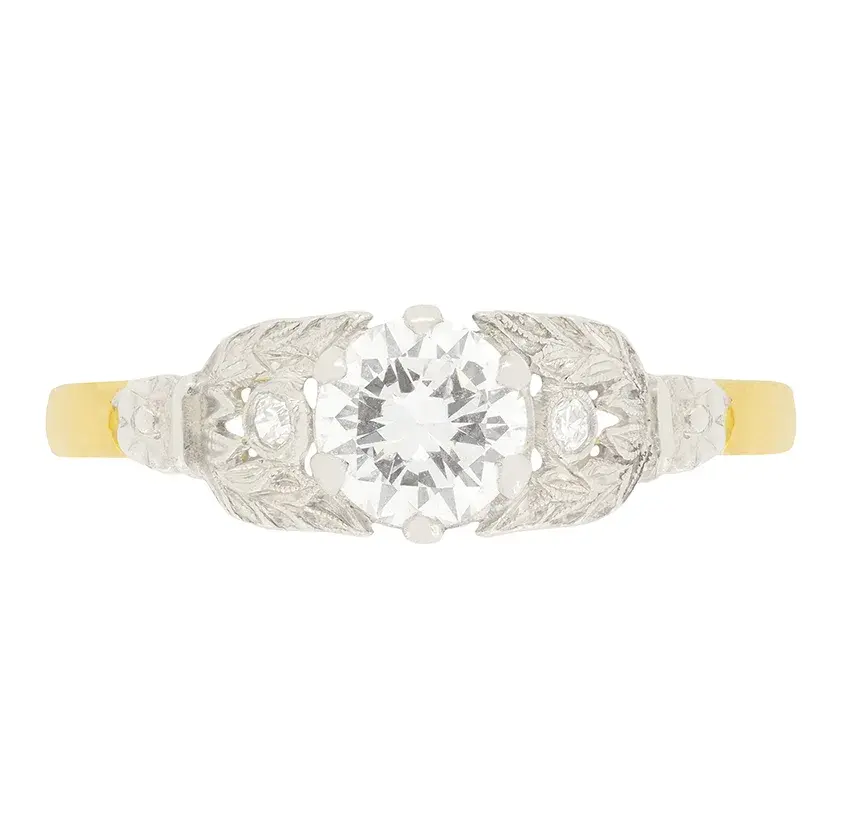 Art Deco 0.65ct Diamond Solitaire Ring, c.1930s