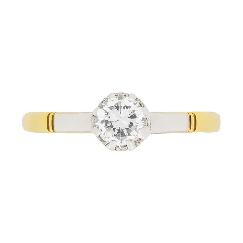 Art Deco 0.40ct Diamond Solitaire Engagement Ring, c.1930s