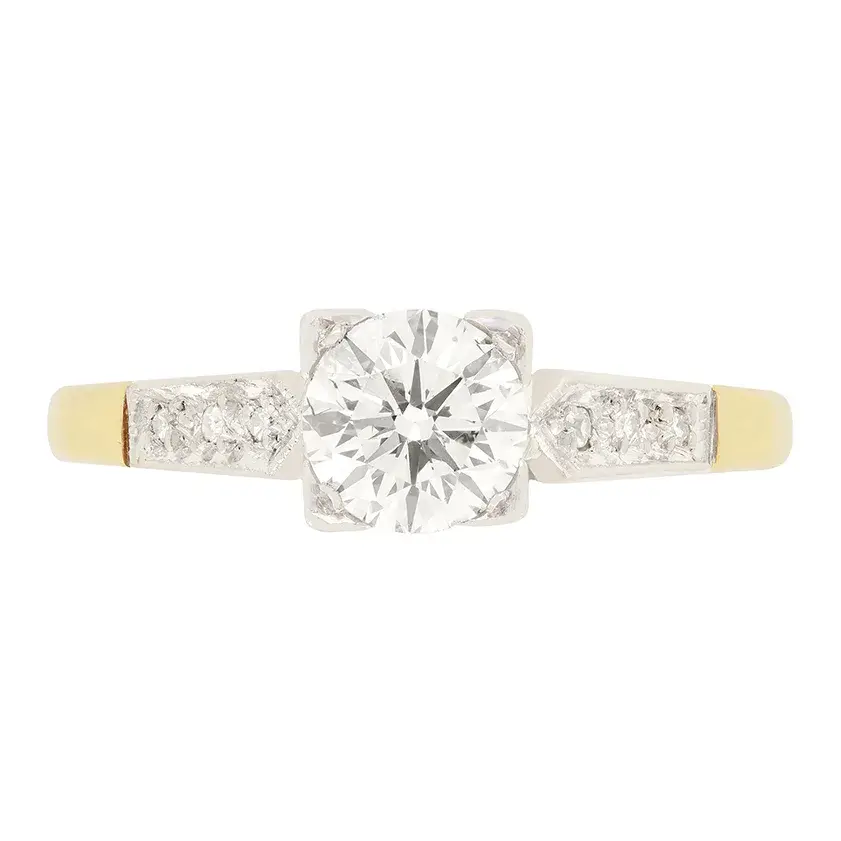 Late Deco 0.70ct Diamond Solitaire ring, c.1940s