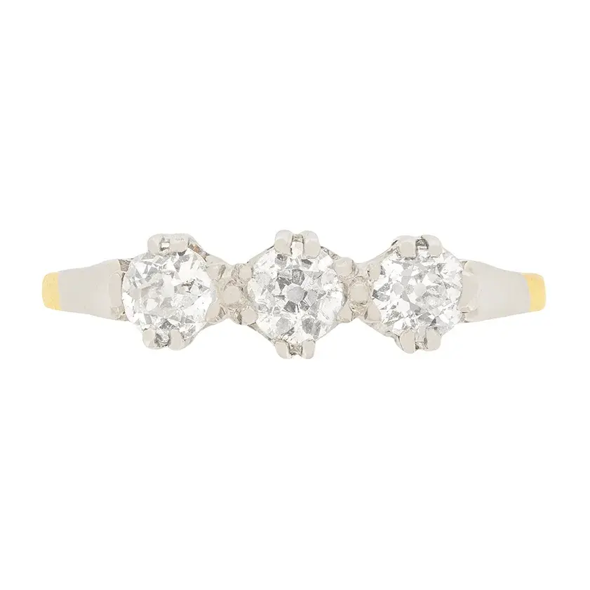 Art Deco 0.75ct Diamond Three Stone Ring, c. 1920s