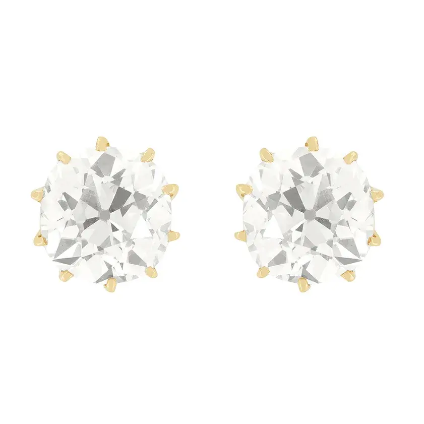 Victorian 5.00ct Diamond Stud Earrings, c.1880s