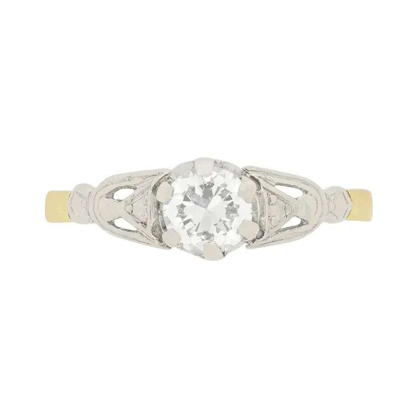 Art Deco 0.45ct Diamond Solitaire Engagement Ring, c.1920s