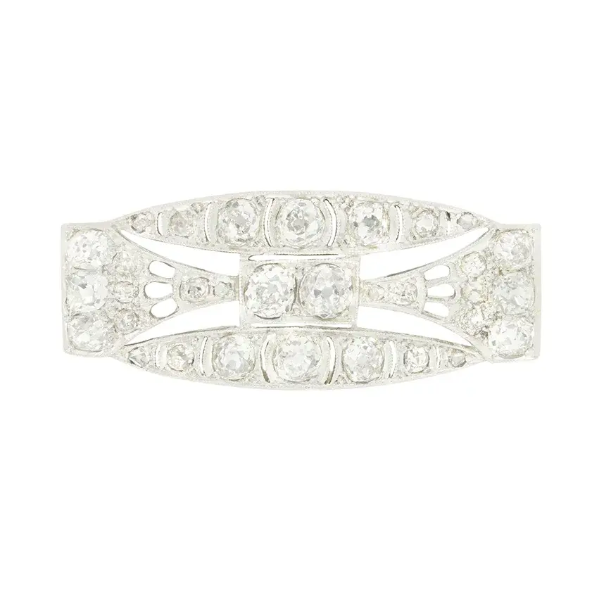 Art Deco 3.40ct Diamond Brooch, c.1920s