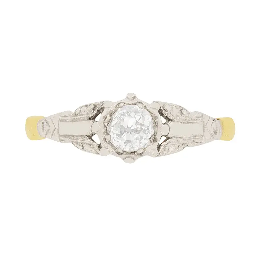 Late Victorian Diamond Solitaire Engagement Ring, c.1900s