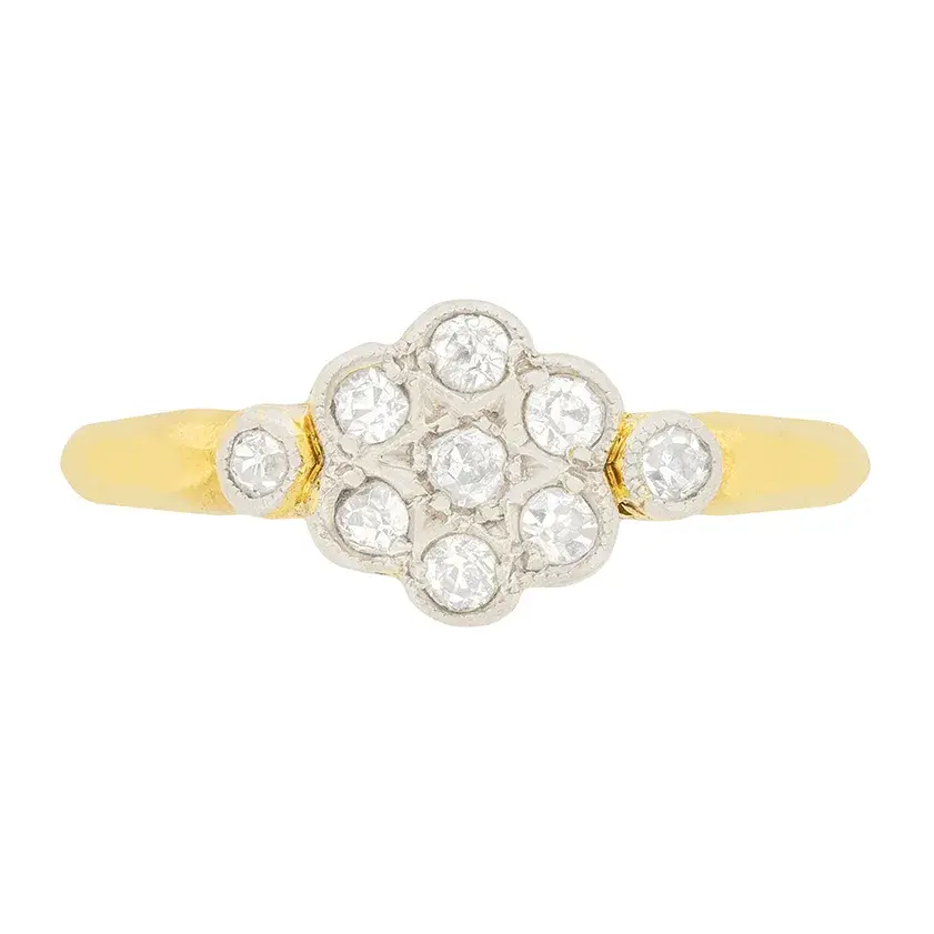 Art Deco 0.27ct Diamond Daisy Cluster Ring, c.1930s