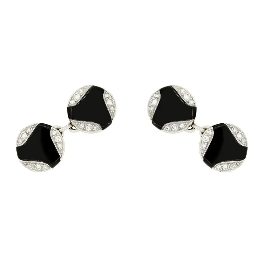 Art Deco Onyx and Diamond cufflinks