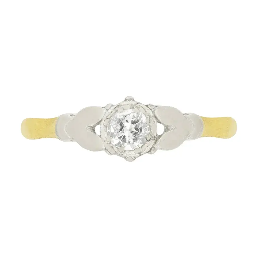 Late Deco 0.30ct Diamond Solitaire Engagement Ring, c.1940s