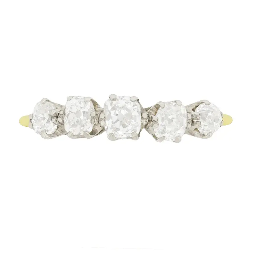 Art Deco 1.20ct Five Stone Diamond Ring, c.1920s