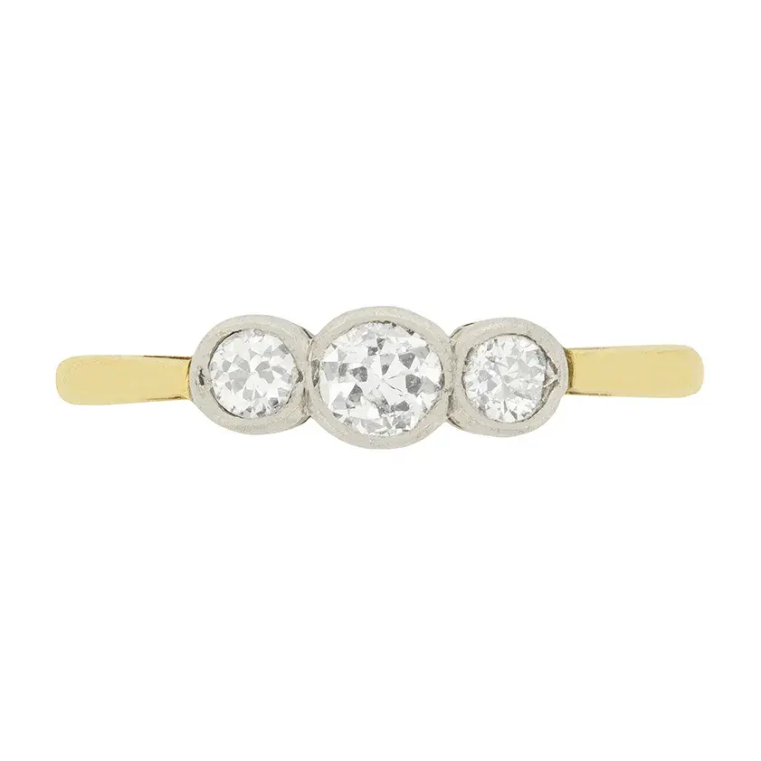 Art Deco 0.55ct Diamond Three Stone Ring, c.1920s