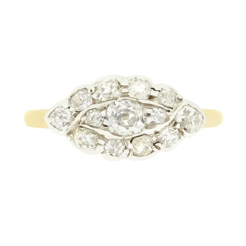 Victorian 0.85ct Diamond Cluster Ring, c.1880s