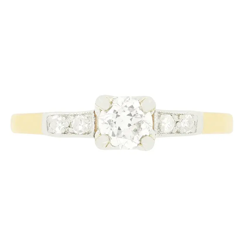 Edwardian 0.40ct Diamond Solitaire Ring, c.1910s