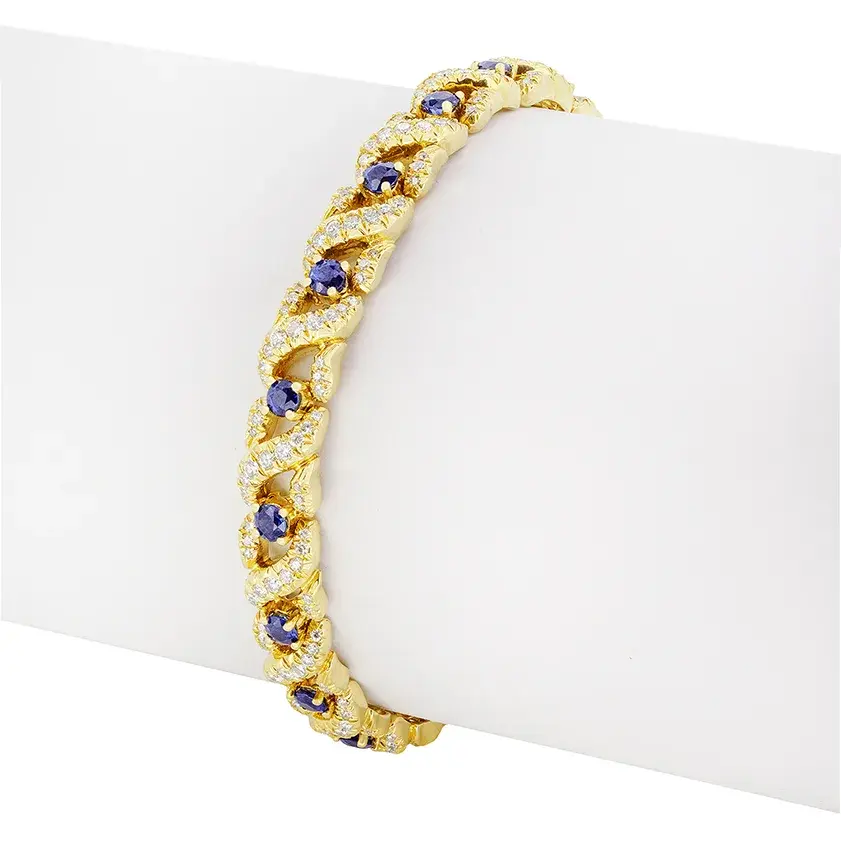 Vintage Tiffany & Co. 3.60ct Sapphire and Diamond Bracelet c.1980s