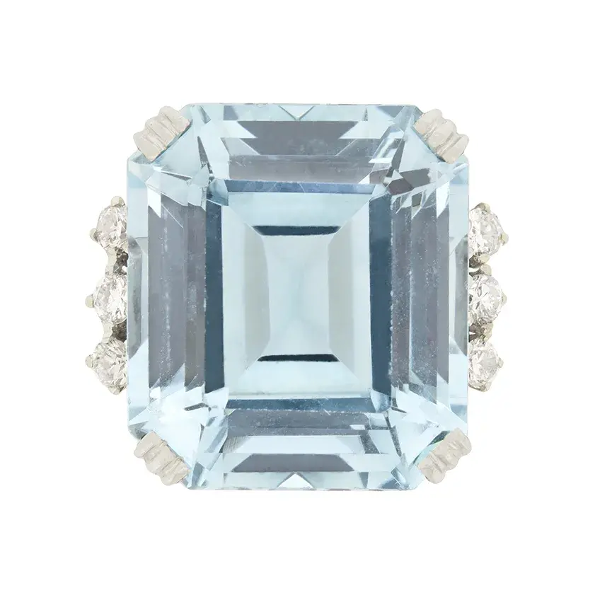 Vintage 20.50ct Synthetic Spinel and Diamond Cocktail Ring, c.1940s