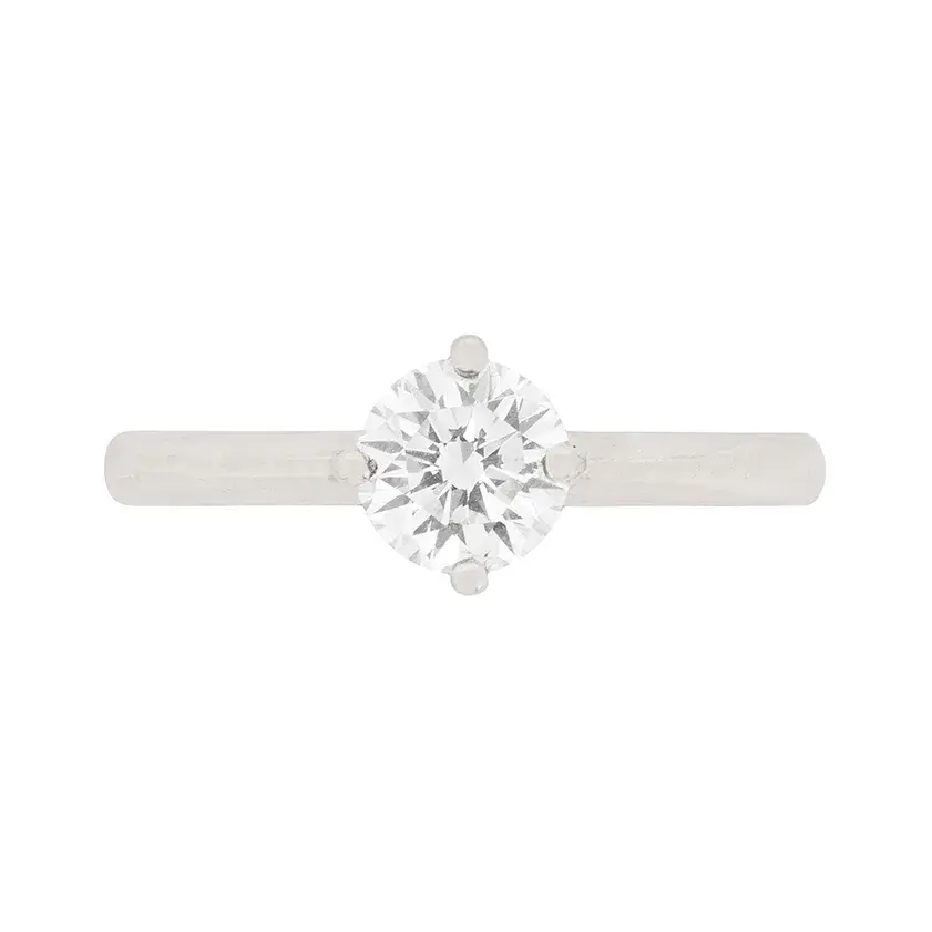 Contemporary 0.64ct Round Brilliant Cut Diamond Solitaire Engagement Ring
