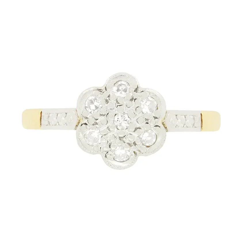 Vintage 0.07ct Diamond Daisy Cluster, c.1950s