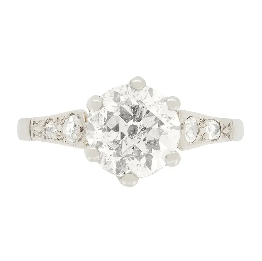 Art Deco 1.60ct Diamond Solitaire Ring, c.1920s
