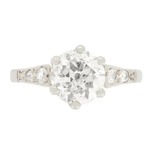 Art Deco 1.60ct Diamond Solitaire Ring, c.1920s