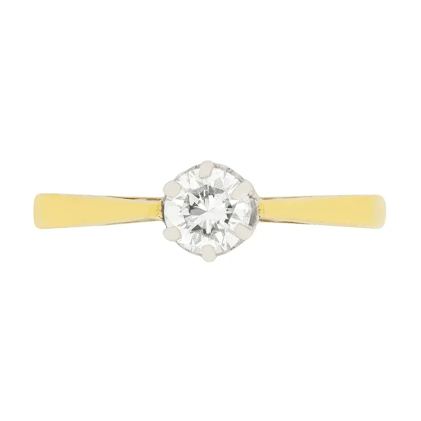 Late Deco 0.40ct Diamond Solitaire Engagement Ring, c.1940s