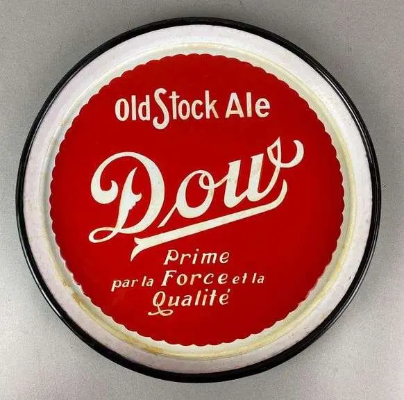Antique 1930s Dow Beer Porcelain Advertising Tray