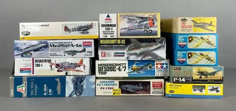 Group of Fighter Plane Model Kits
