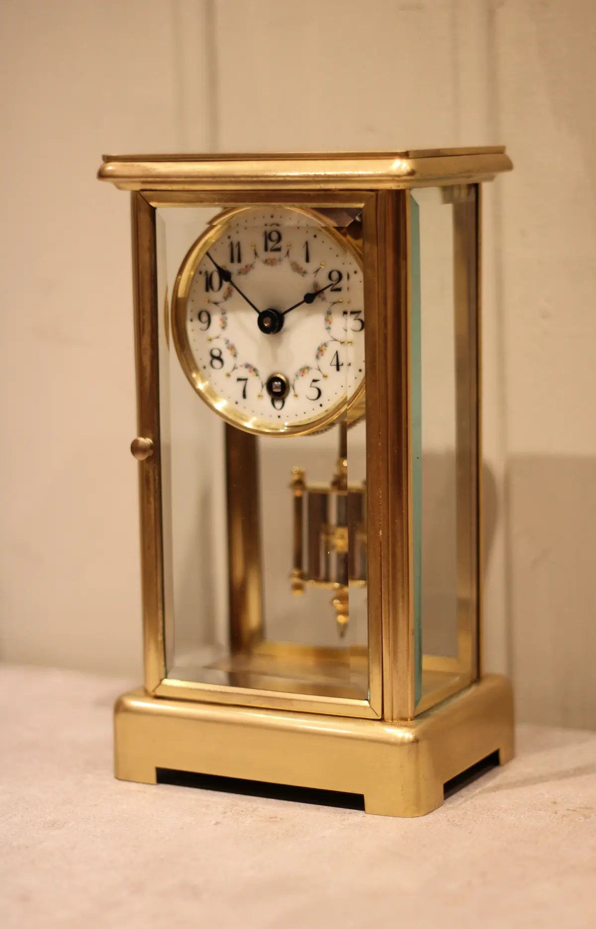 Small Four Glass Timepiece Mantel Clock