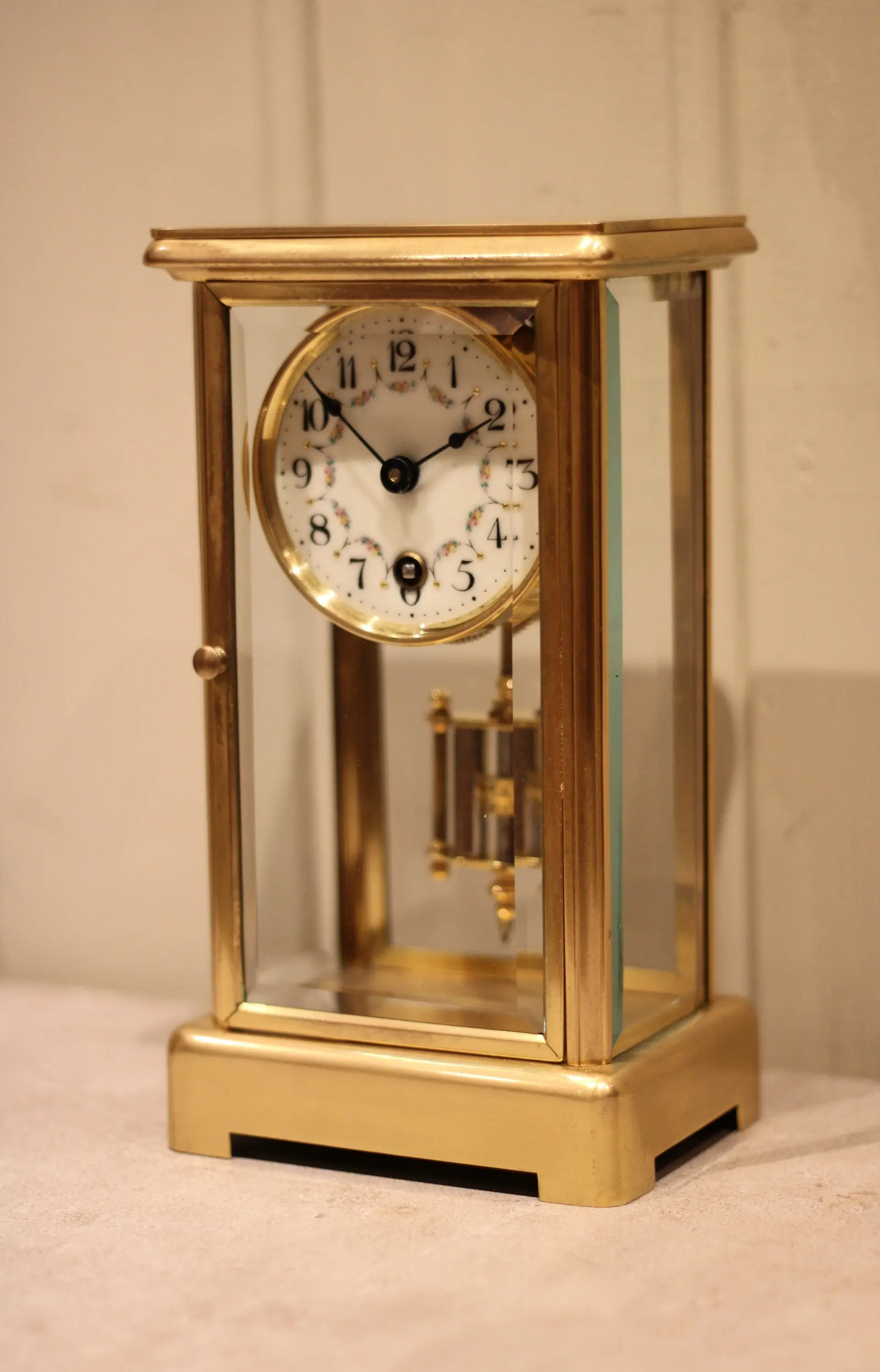 Small Four Glass Timepiece Mantel Clock