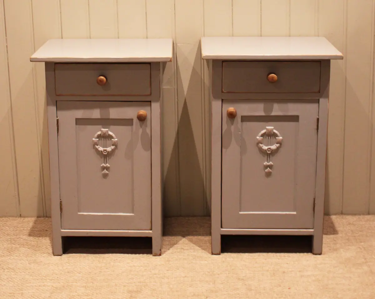 Pair Of Painted Pine Bedside Cabinets