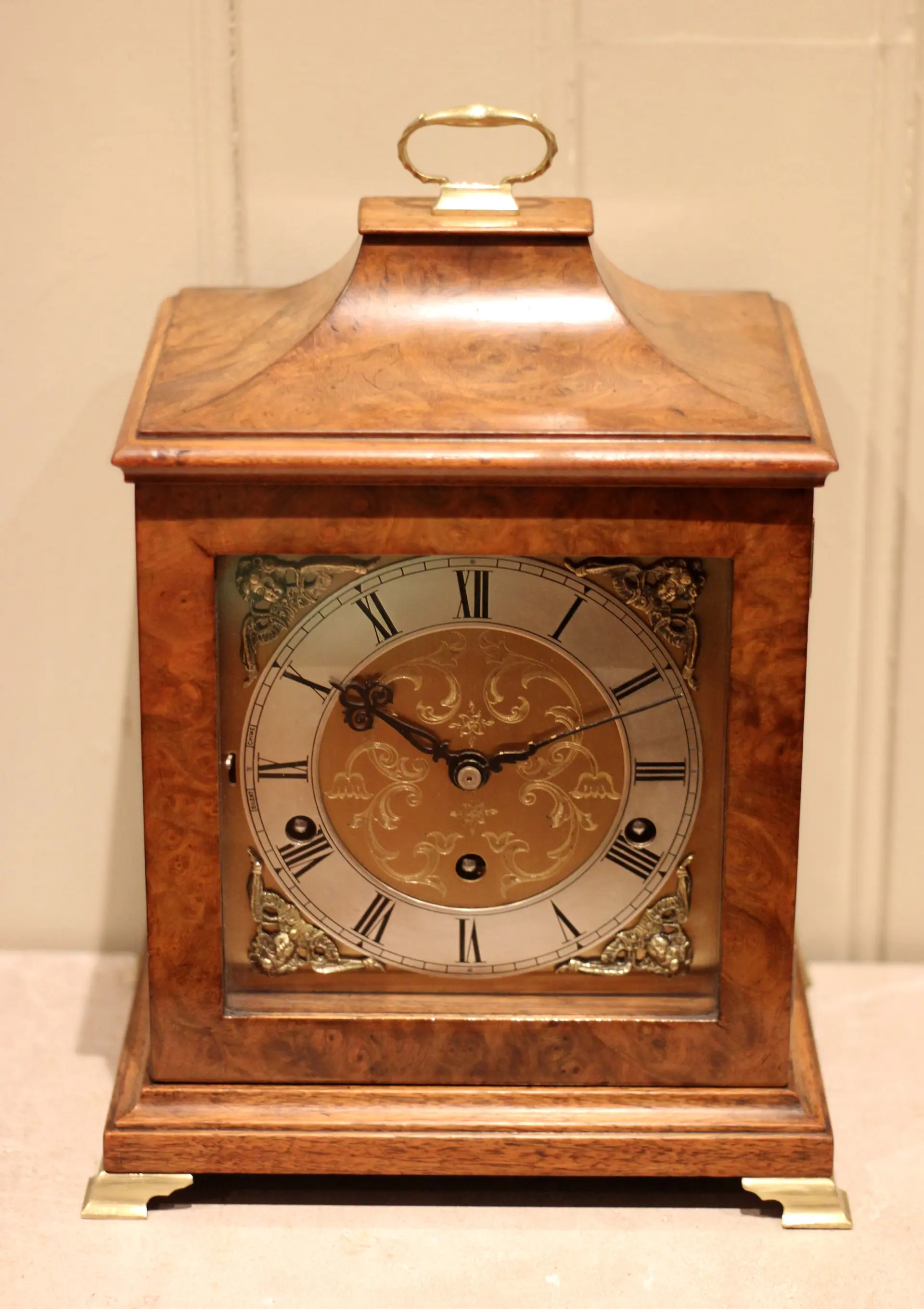 Westminster Chime Burr Walnut Mappin & Webb Bracket Clock