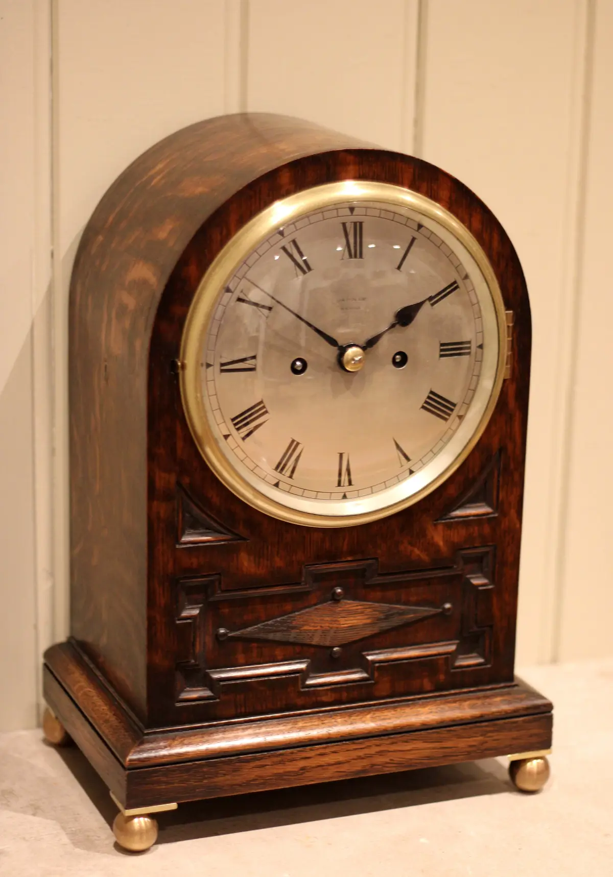 Oak Arch Top Fusee Bracket Clock