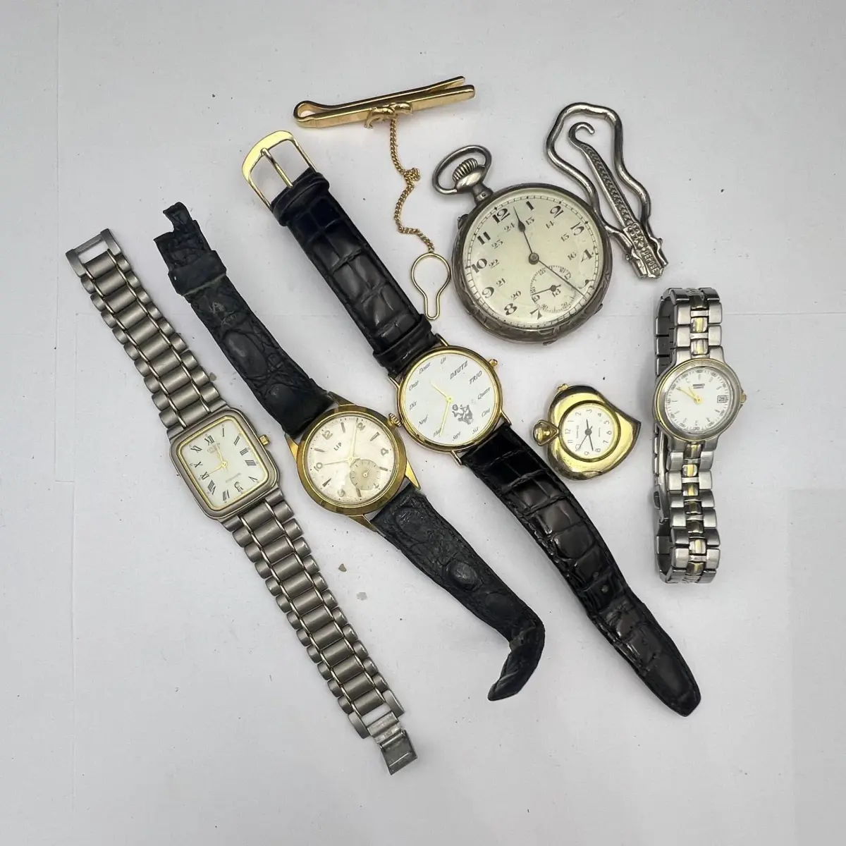 Set of 6 watches, including a silver pocket watch (800 min.) - Lot 143