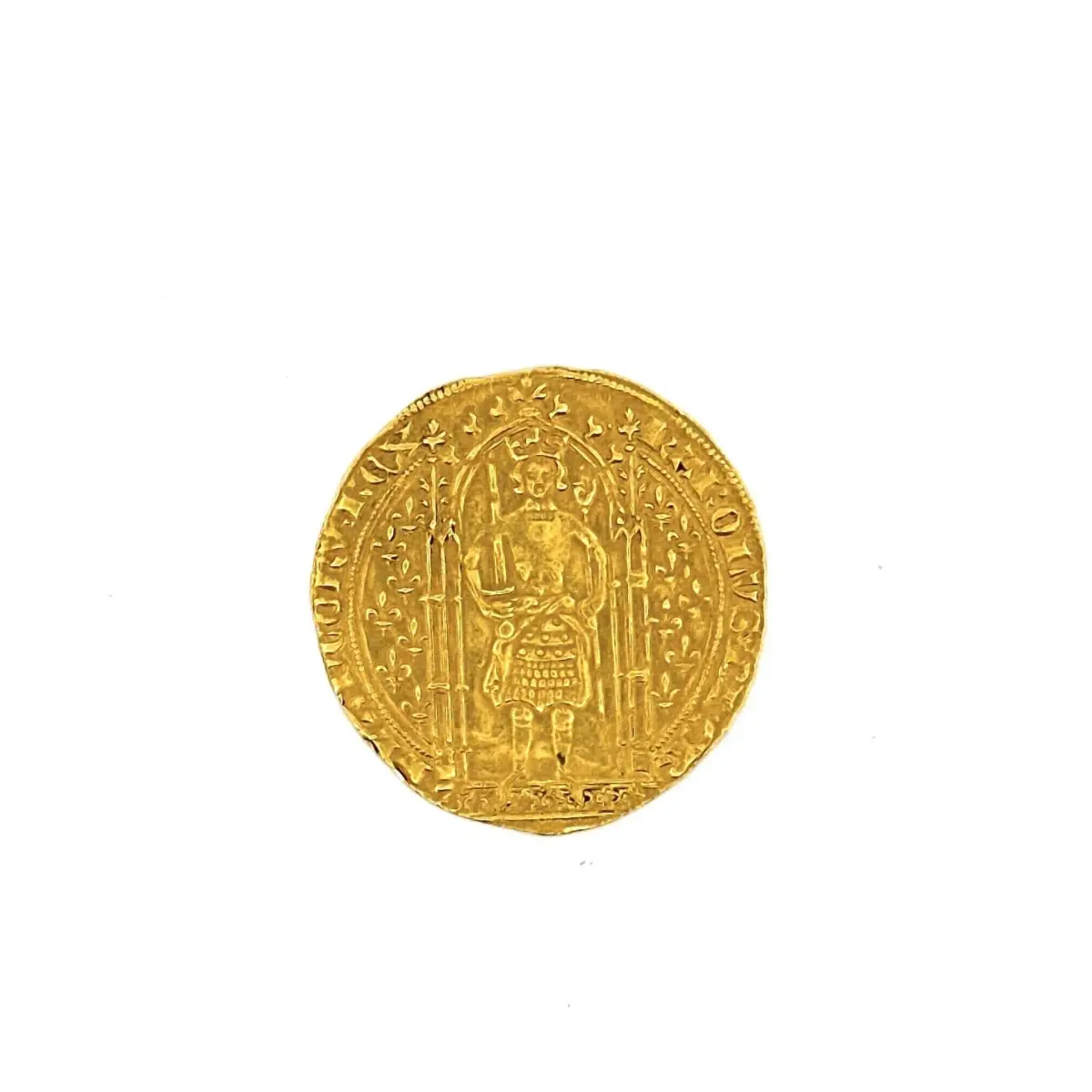Charles V, gold franc with a standing figure (1365) - Lot 24