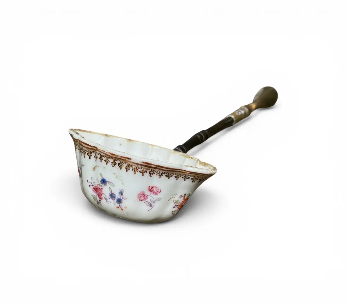 Chinese porcelain ladle, famille rose, c. 1760, Qianlong Period.