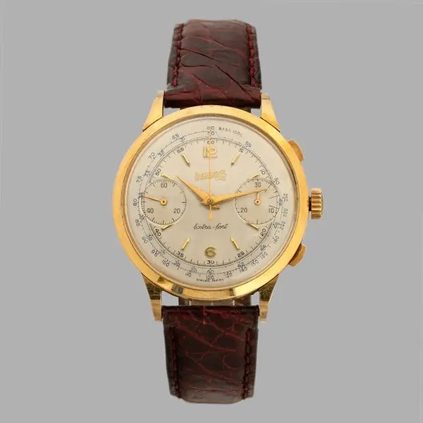Extra-fort in oro giallo 18k con tasti rettangolari, quadrante Argentè