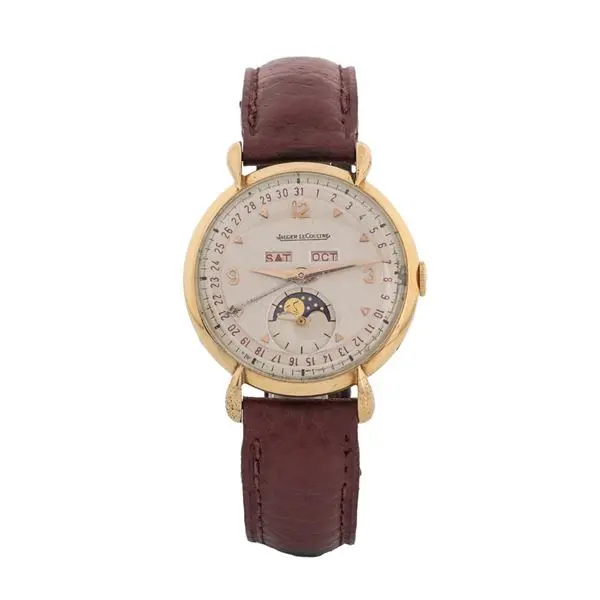 Triplo Calendario con fasi lunari in oro giallo 18k con anse a goccia