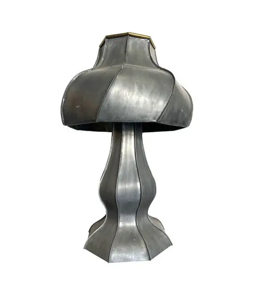 A totally unique handmade metal Art Nouveau style lamp by Dutch artist