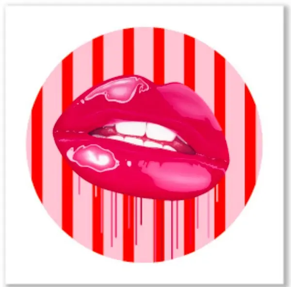 Sara Pope "Hot Pink Pop - Candy Stripe" Archival Inkjet framed in