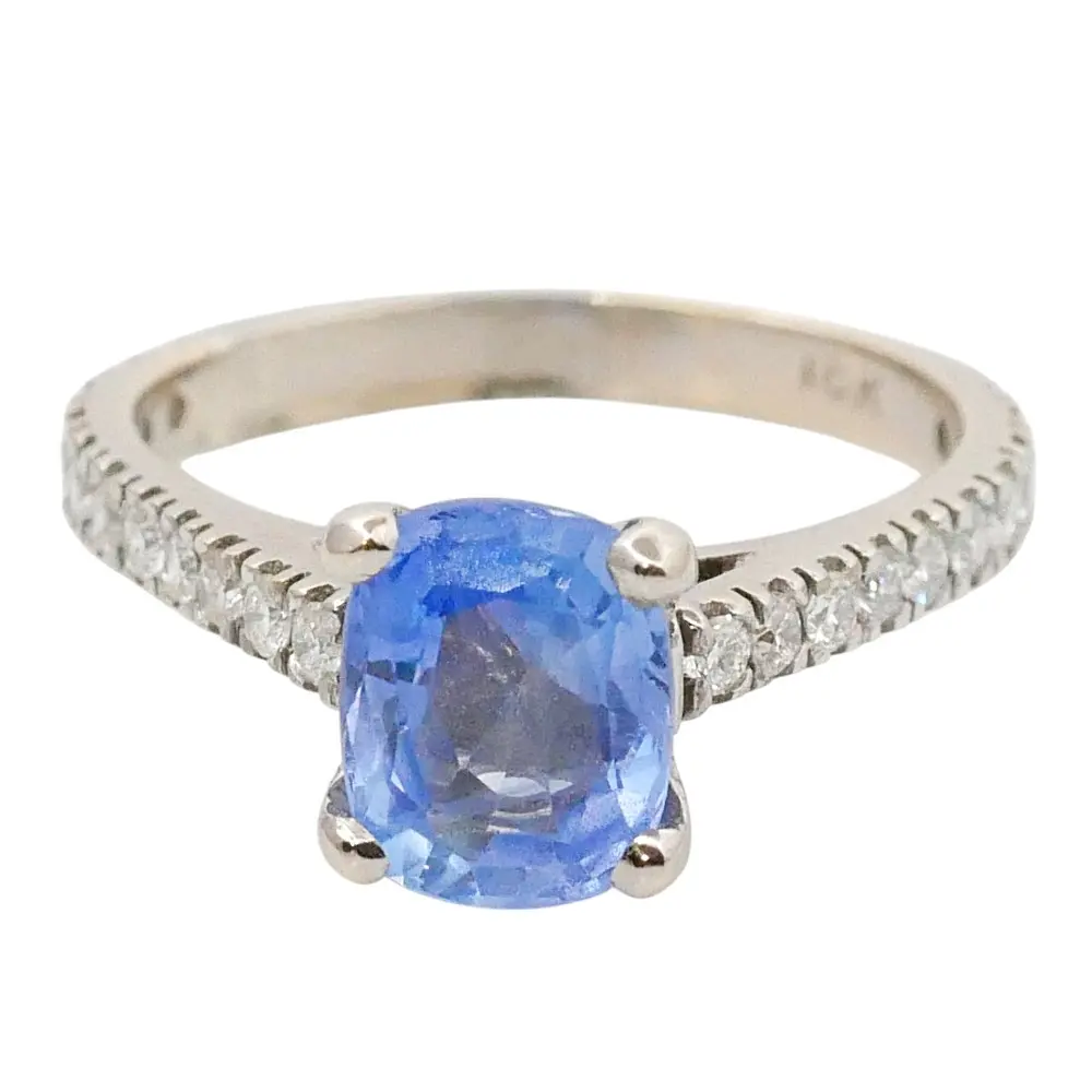 Sri Lankan Sapphire Diamond Gold Ring