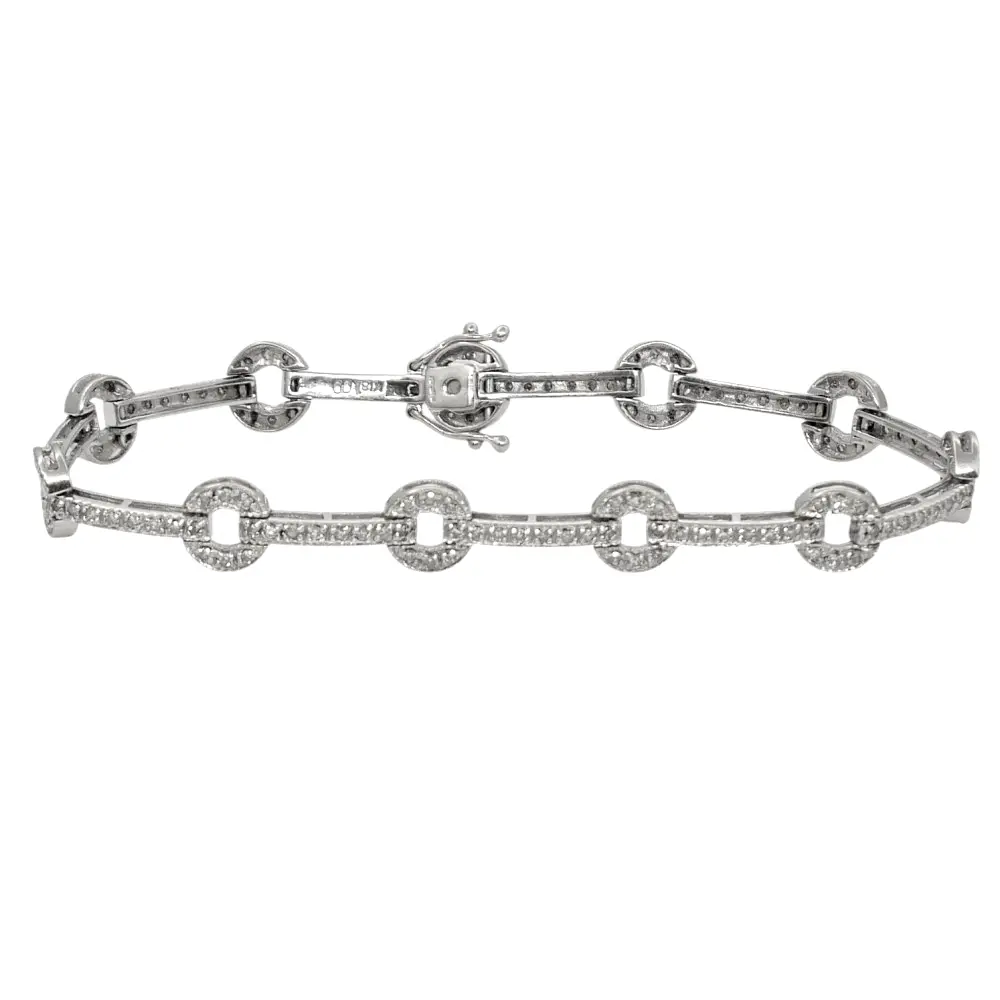 Vintage Diamond 18ct Gold Link Bracelet