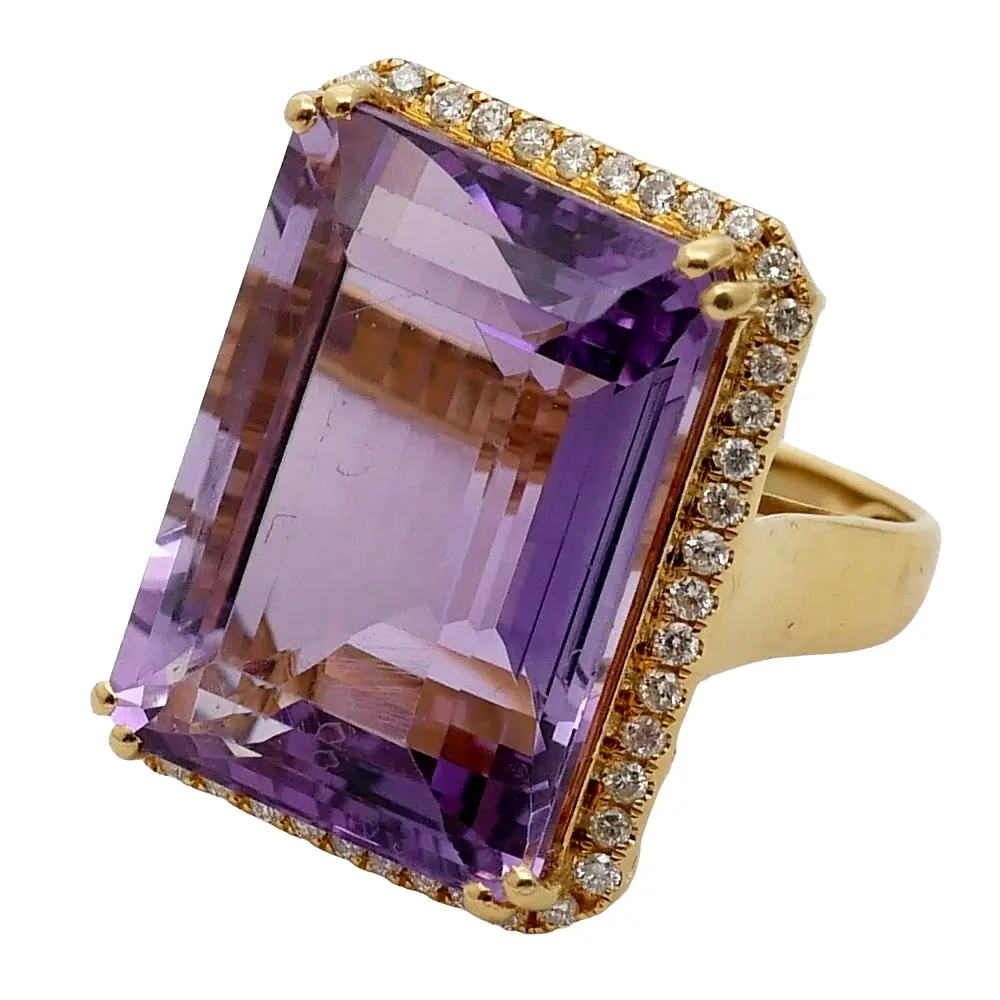 Vintage Amethyst Diamond Cocktail Ring