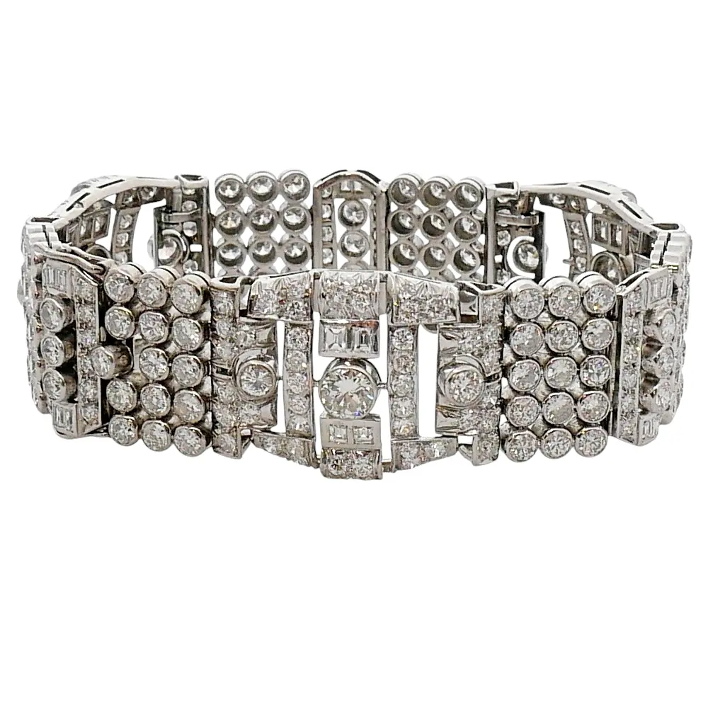 Mid Century Diamond Platinum Bracelet