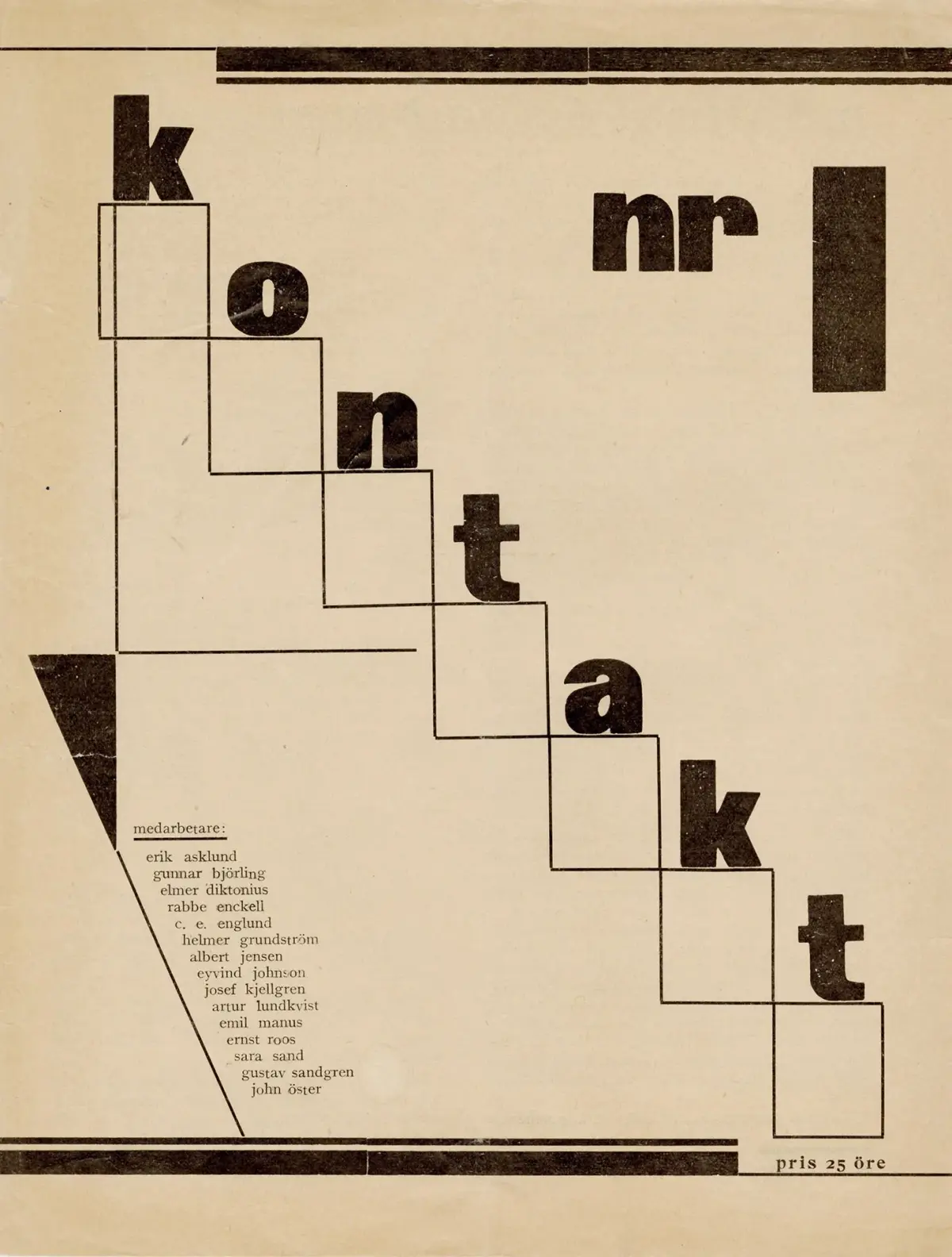 SWEDEN [MAGAZINE]. KONTAKT. Stockholm, No. 1/1931. 30.4 x 23 - Lot 330