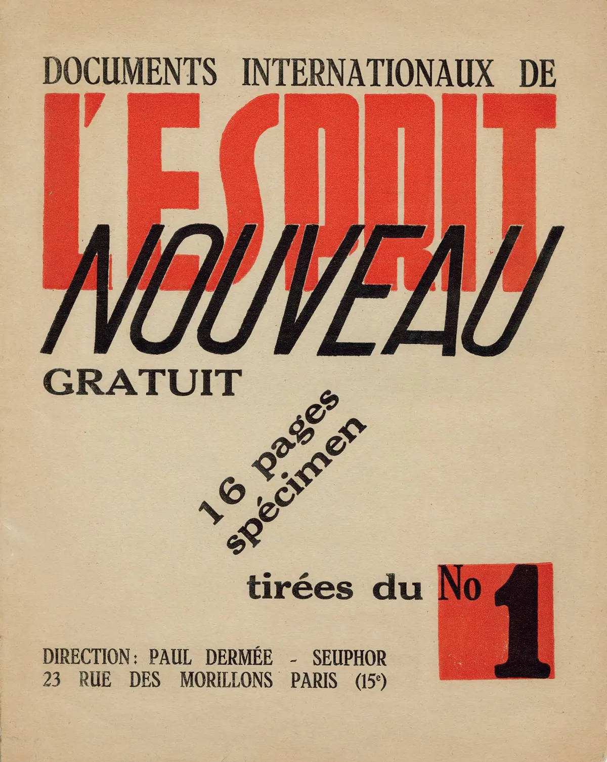 FRANCE [SPECIMEN]. DOCUMENTS INTERNATIONAUX DE L'ESPRIT NOUV - Lot 244