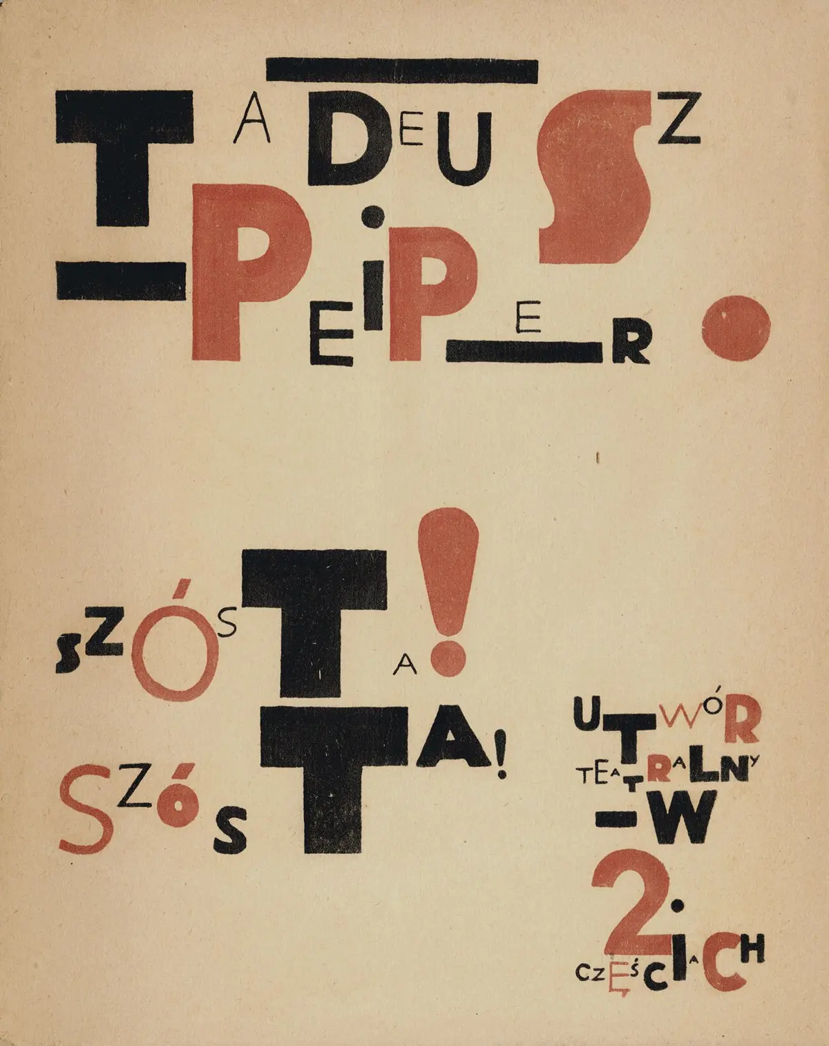 PEIPER, Tadeusz. SZOSTA! SZOSTA! Kraków, 1925. 22 x 17.7 cm, - Lot 199