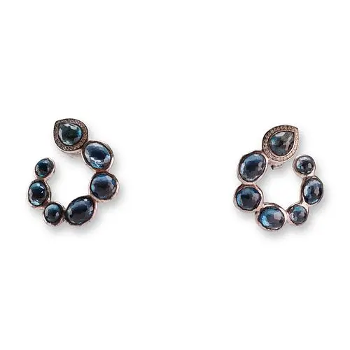 Ippolita Rock Candy Sterling Silver Blue Topaz and Diamond C-Shape