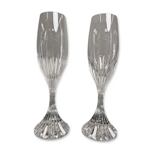 Pair of Baccarat Massena Crystal Champagne Flutes