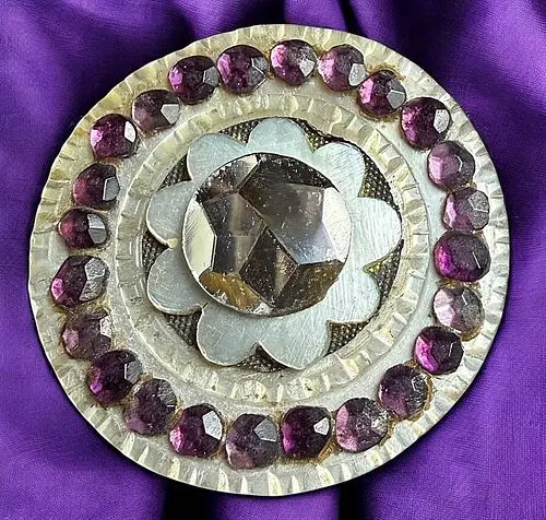 A DIVISION ONE PEARL-GLASS & PASTE BUTTON